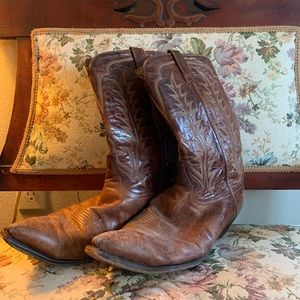 Leather cowboy boots